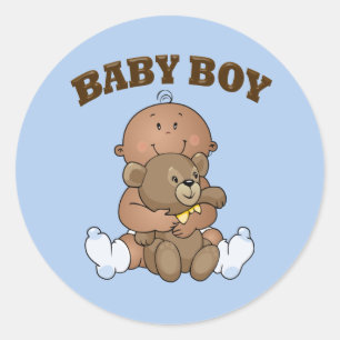 African American Baby Boy Classic Round Sticker