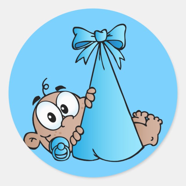 african american baby boy in bundle classic round sticker (Front)