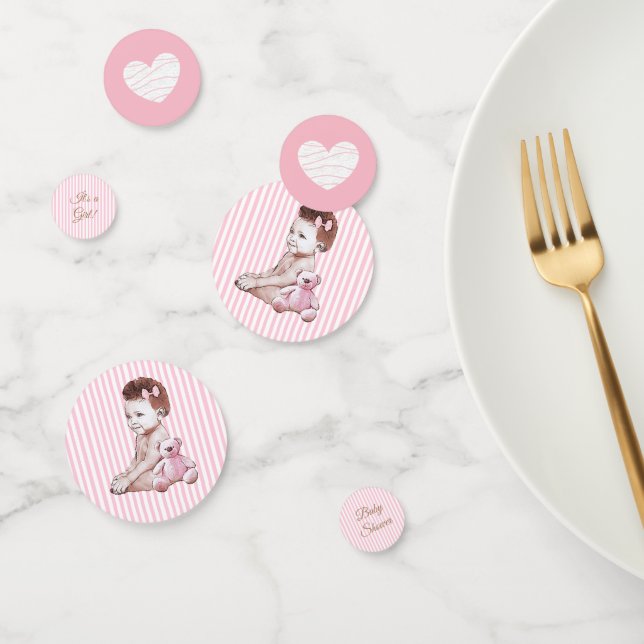 African-American Baby Girl Baby Shower Confetti (Group)