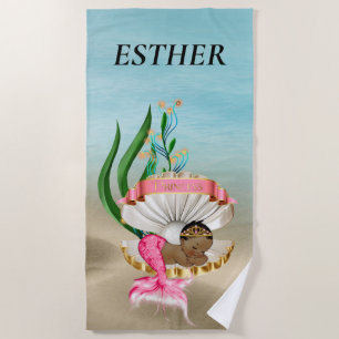 African American Baby Girl Beach Towel
