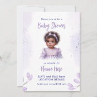 African American Baby Girl Purple Celebration