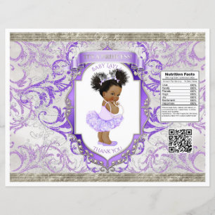 African American Baby Girl Purple Silver Chip Bag