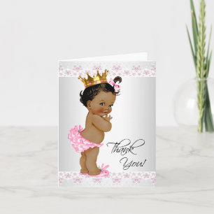 African American Baby Girl Shower Thank You