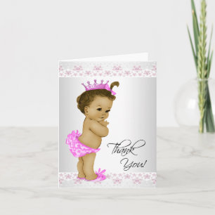 African American Baby Girl Shower Thank You Cards