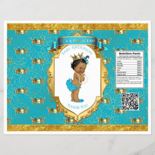 African American Baby Girl Teal Gold Chip Bag Flyer