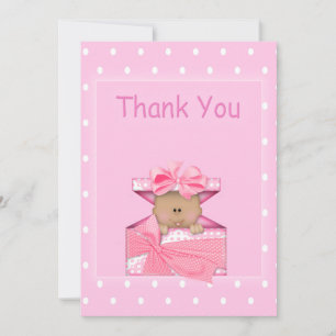 African American Baby Girl Thank You Note Note Card