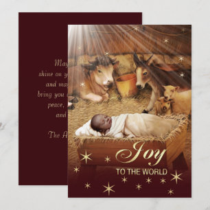 African American Baby Jesus Christmas Flat Cards