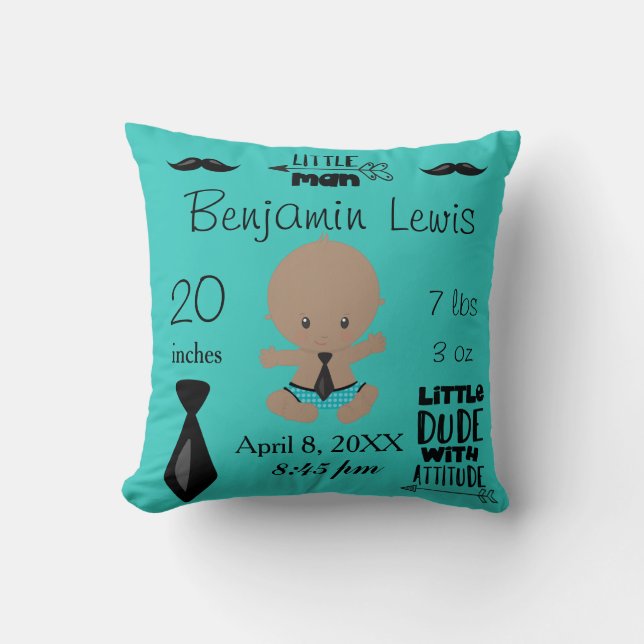 African American Baby Keepsake Cushion (Front)