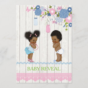 African American Baby Reveal Baby Shower Invitatio Invitation