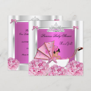 African American Baby Shower Baby Girl Pink Invitation