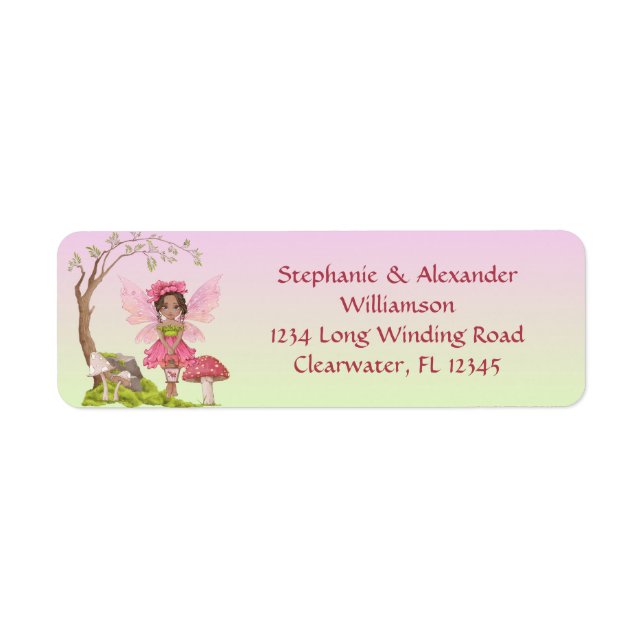 African American Baby Shower Fairy Address (Front)