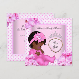 African American Baby Shower Girl Sweet Baby Invitation