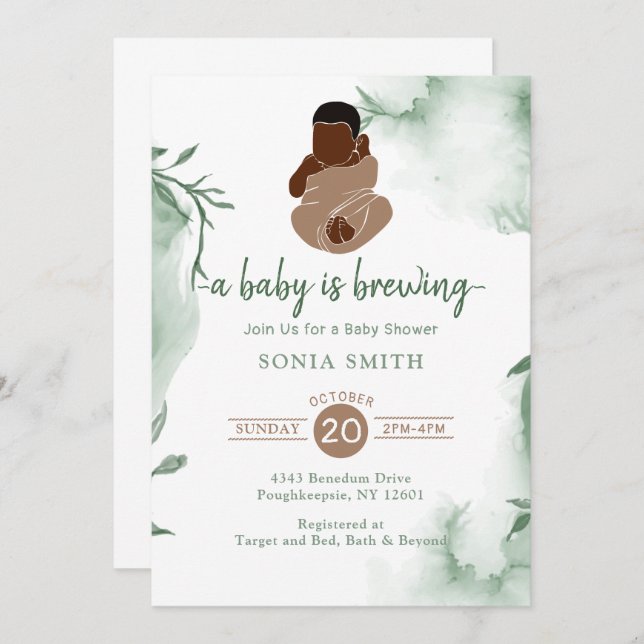 African American Baby shower Invitation (Front/Back)