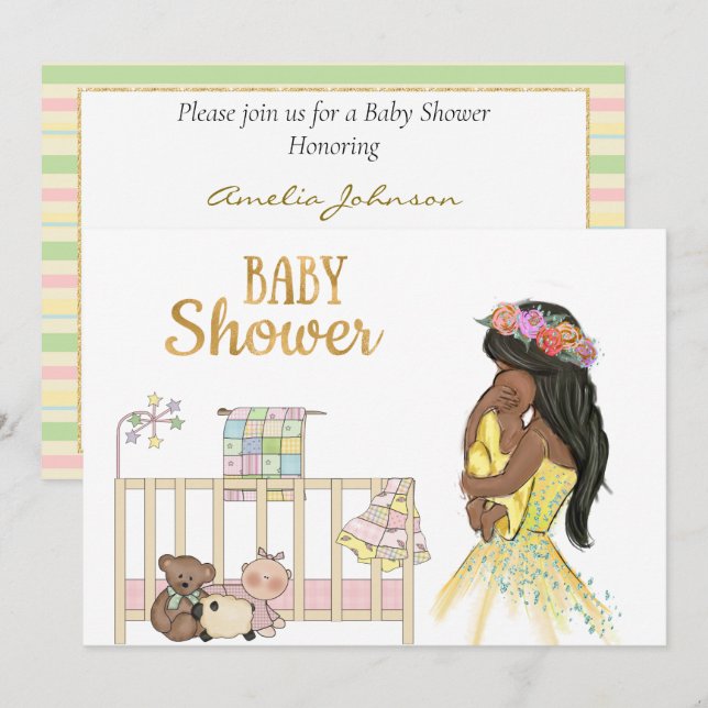 African American Baby Shower Invitation (Front/Back)