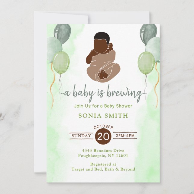 African American Baby shower Invitation (Front)