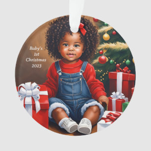 African American Baby's 1st Christmas Ornament 