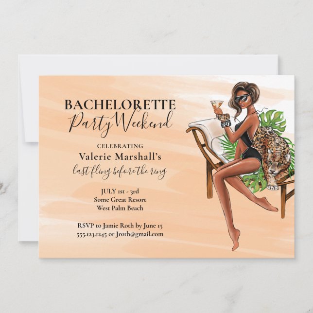 African American Bachelorette Party Weekend Invitation (Front)
