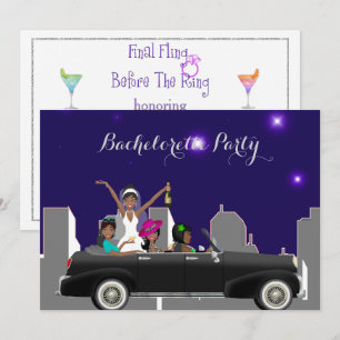 African American Bachlorette Party Invitatione Invitation
