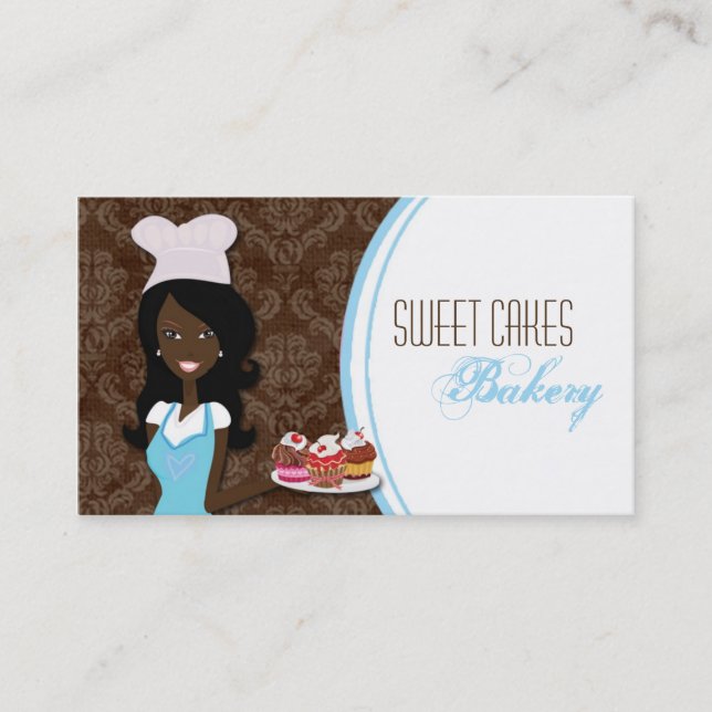 African American Baker Cup Cakes Business Card (Front)
