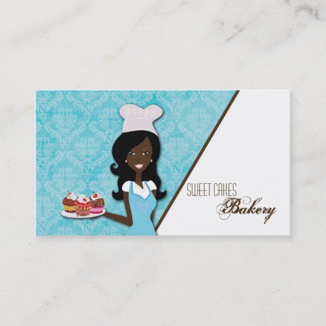 African American Baker Cup Cakes Business Card (Front)