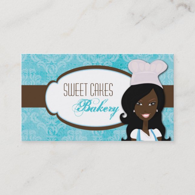 African American Baker Cup Cakes Business Card (Front)