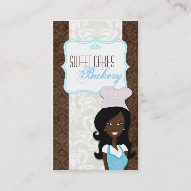 African American Baker Cup Cakes Business Card (Front)