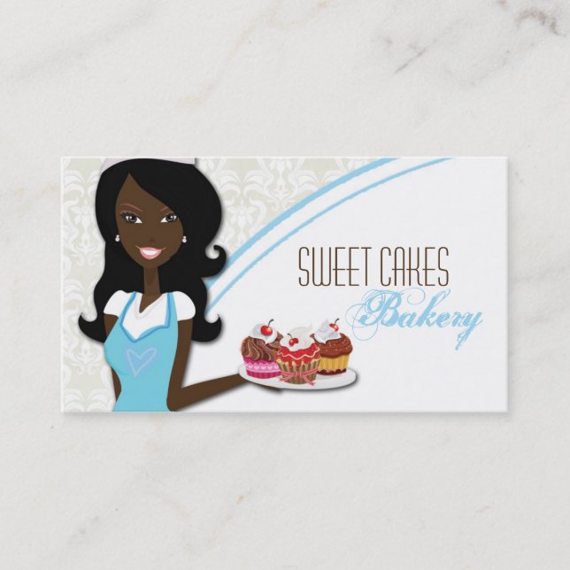 African American Baker Cup Cakes Business Card (Front)