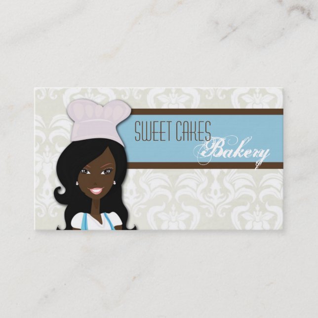 African American Baker Cup Cakes Business Card (Front)