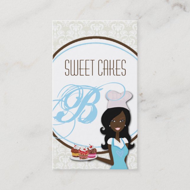 African American Baker Cup Cakes Business Card (Front)