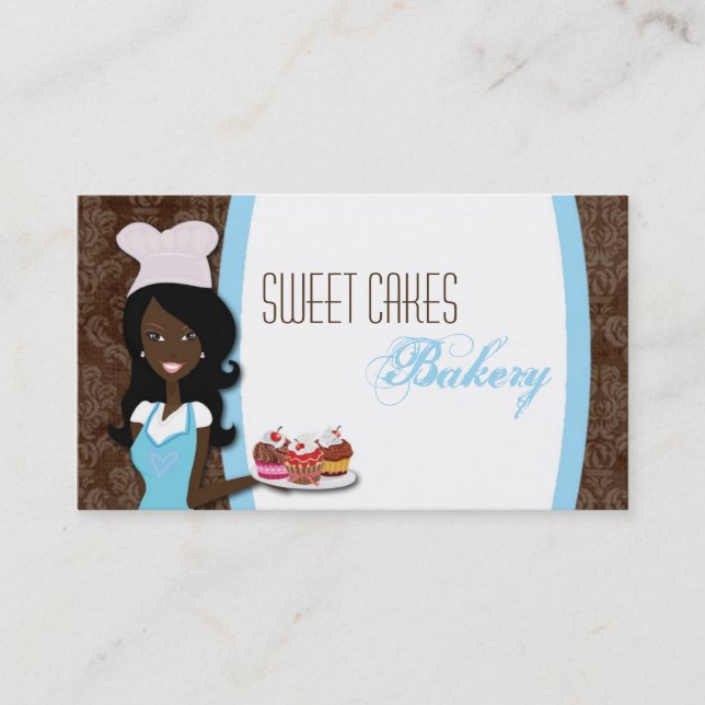 African American Baker Cup Cakes Business Card (Front)