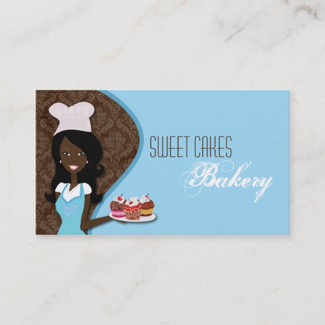 African American Baker Cup Cakes Business Card (Front)