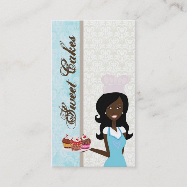 African American Baker Cup Cakes Business Card (Front)