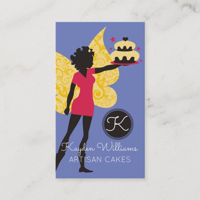 African American baker pastry chef cake fairy Business Card (Front)