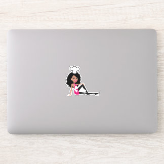 African American Bakery Girl Sticker