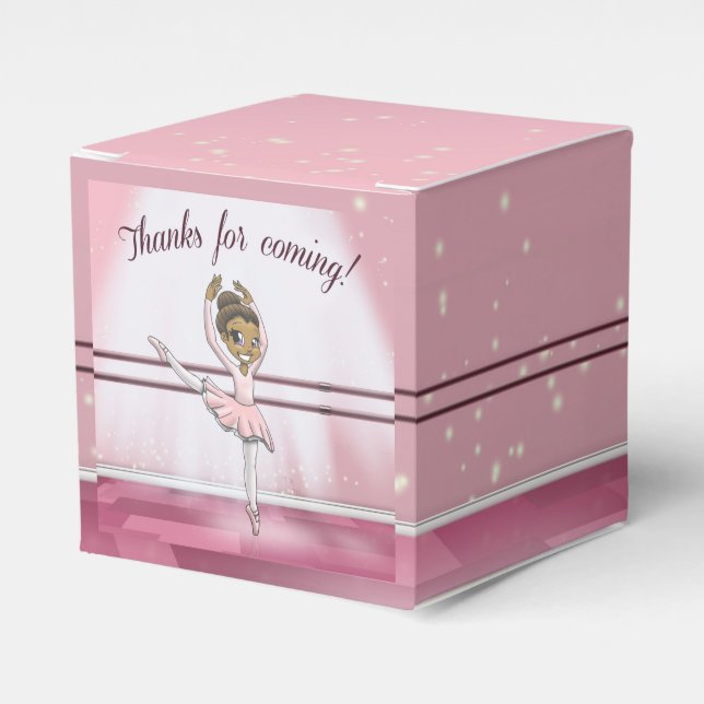 African American Ballerina Birthday Favour Box (Front Side)