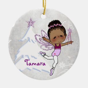 African American Ballerina Christmas Ornament
