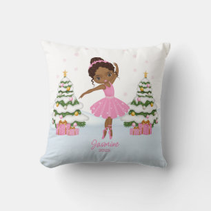 African American Ballerina Christmas Ornaments Cushion