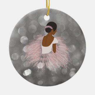 African American Ballerina Dancer Ceramic Tree Decoration