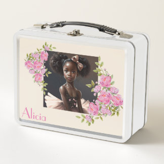 African American ballerina , girl who loves ballet Metal Lunch Box