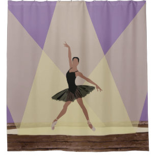 African American Ballerina on Stage Shower Curtain