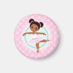 African American Ballerina - Pink Ballet Dancer Magnet