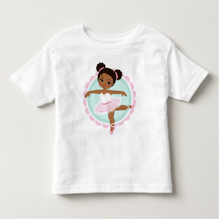 African American Ballerina - Pink Ballet Dancer Toddler T-Shirt