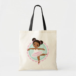 African American Ballerina - Pink Ballet Dancer Tote Bag