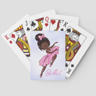African American Ballerina Pink, Purple Ballet Playing Cards