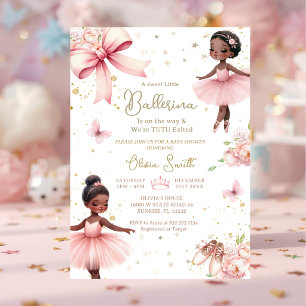 African American Ballerina TuTu Baby Shower Invitation