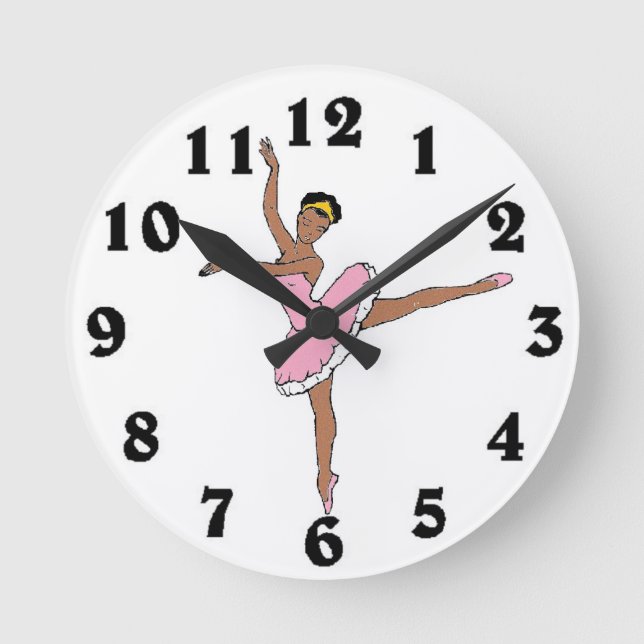 African American Ballerina Wall Clock (Front)