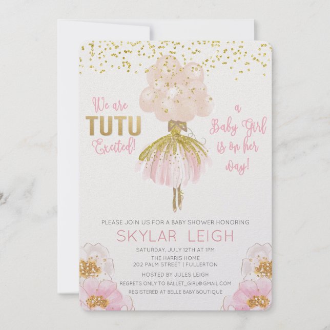 African American Ballet Baby Shower Invitation (Front)