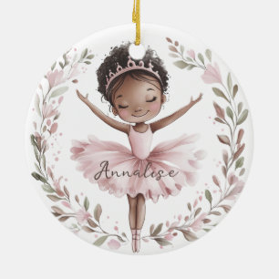 African American Ballet Dancer Ceramic Tree Decoration