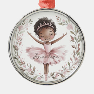 African American Ballet Dancer Metal Tree Decoration