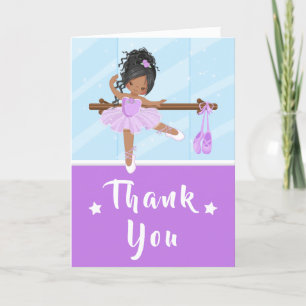 African American Ballet Purple Birthday Thank You  Card